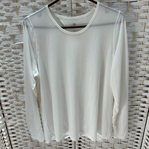 All‎ in Motion™ White Long Sleeve Open T-Shirt women’s  xxl